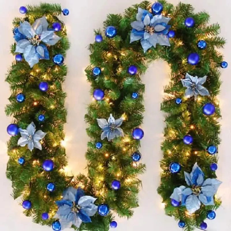 2-7-meter-christmas-rattan-garland-decorative-blue 2.7 Meter Christmas Rattan Garland Decorative Blue
