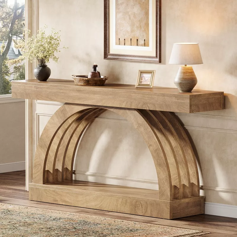 2-tier-console-table-63-unique-arched-sofa-table-behind-couch 2-Tier Console Table, 63″ Unique Arched Sofa Table Behind The Couch