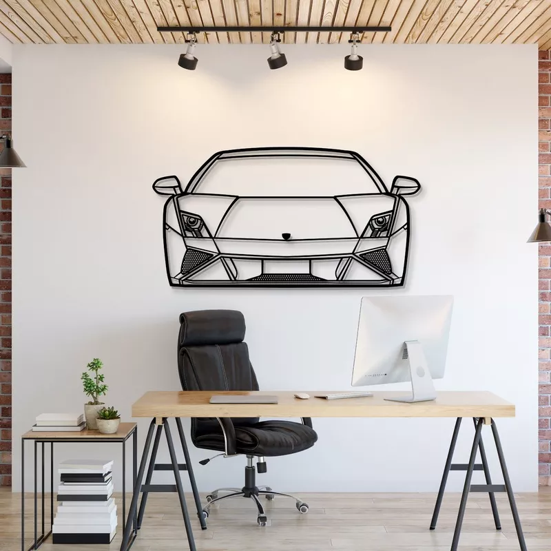 2013-gallardo-front-view-metal-car-wall-art-mt1357 2013 Gallardo Front View Metal Car Wall Art – MT1357