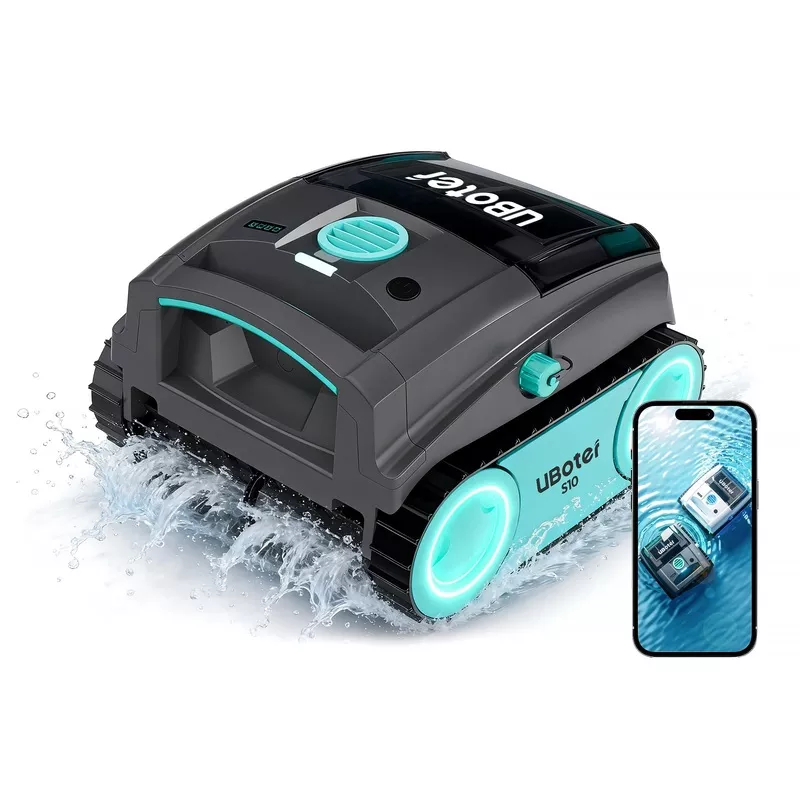 [2026 Upgrade] UBoter S10 Cordless Robotic Pool Cleaner, 150-Min Wall Climbing Vacuum 4-in-1 for Inground Pools & Above Ground Pool up to 1290 Sq.Ft, Waterline & Step Cleaning, Smart App, Self-Parking