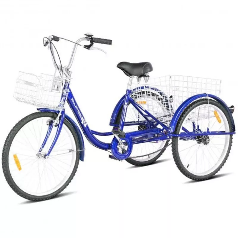 26-seat-height-adjustable-single-speed-3-wheel-tricycle-with-bell-blue 26″ Seat Height Adjustable Single Speed 3-wheel Tricycle with Bell-Blue
