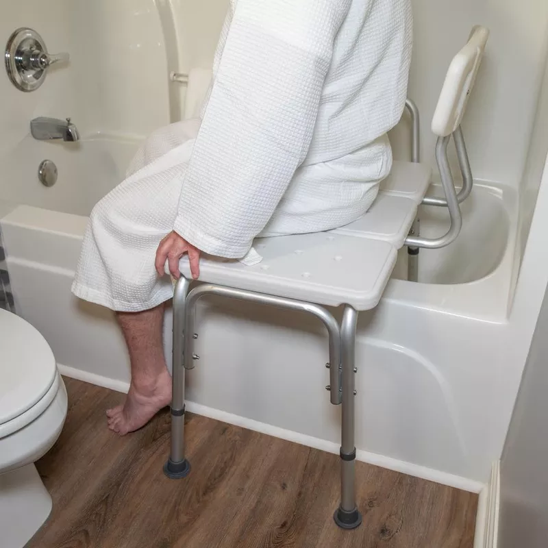 300-lb-capacity-adjustable-gray-bath-shower-transfer-bench-side-arm 300 Lb. Capacity Adjustable Gray Bath & Shower Transfer Bench and Side Arm