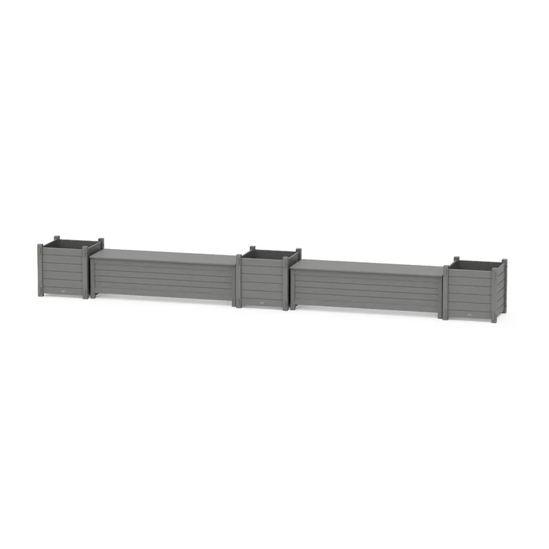 60-nautical-straight-double-planter-storage-bench-set-large-slate-grey 60″ Nautical Straight Double Planter Storage Bench Set- Large Slate Grey