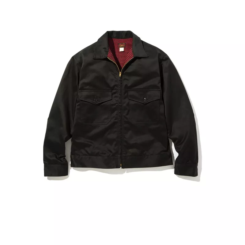 8HU HEAVY COTTON DRILL F/Z WORK JACKET BLACK