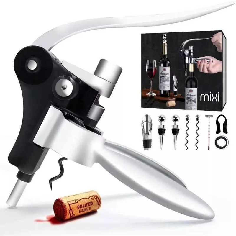 9-piece-set-wine-opener-set-with-corkscrew-foil-cutter-thermometer-stoppers-more 9-Piece Set: Wine Opener Set with Corkscrew, Foil Cutter, Thermometer, Stoppers & More