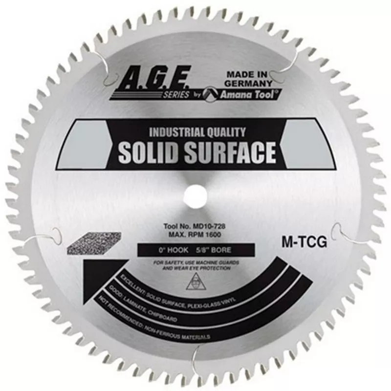 Amana Tool Solid Surface 12 in x 84T 1 in Bore MD12-848