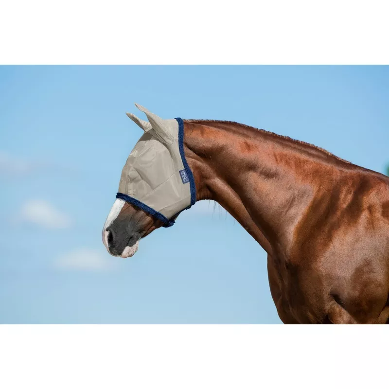 amigo-flymask-oatmeal-navy Amigo FlyMask Oatmeal/Navy