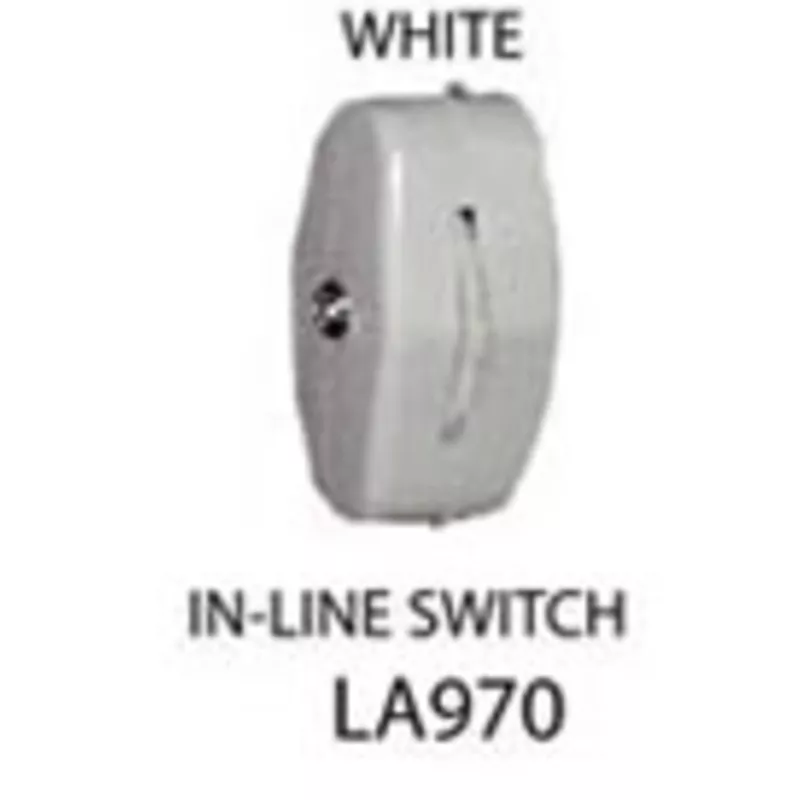 ATRON LA970 In-Line Cord Switch, Switch, White
