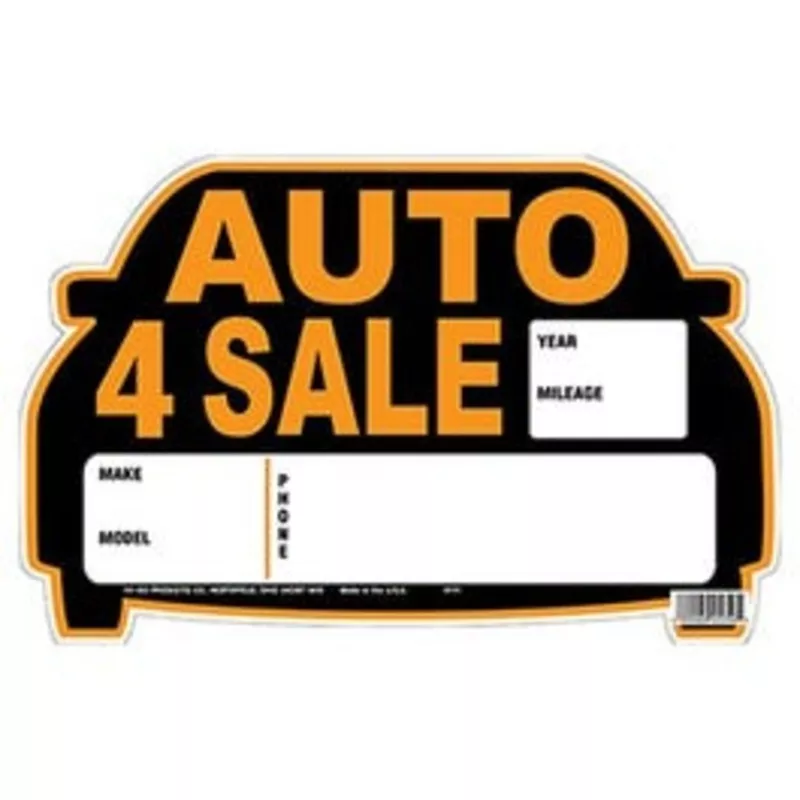 auto-sale-sign-orange-black-polystyrene-9-x-14-in “Auto for Sale” Sign, Orange & Black, Polystyrene, 9 x 14-In.