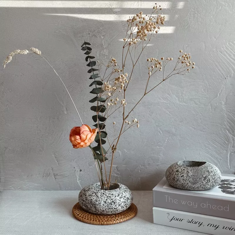 beach-stone-ikebana-vase Beach Stone Ikebana Vase