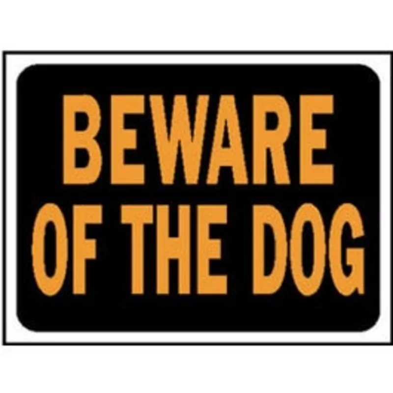 beware-dog-sign-plastic-9-x-12-in “Beware of Dog” Sign, Plastic, 9 x 12-In.