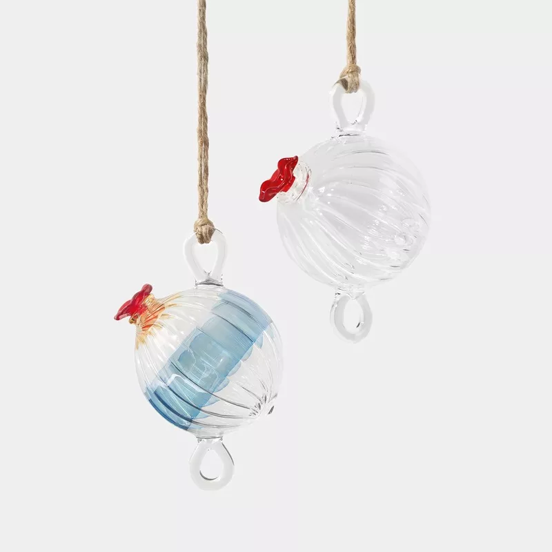 blown-glass-bubble-hummingbird-feeder-clear Blown Glass Bubble Hummingbird Feeder Clear