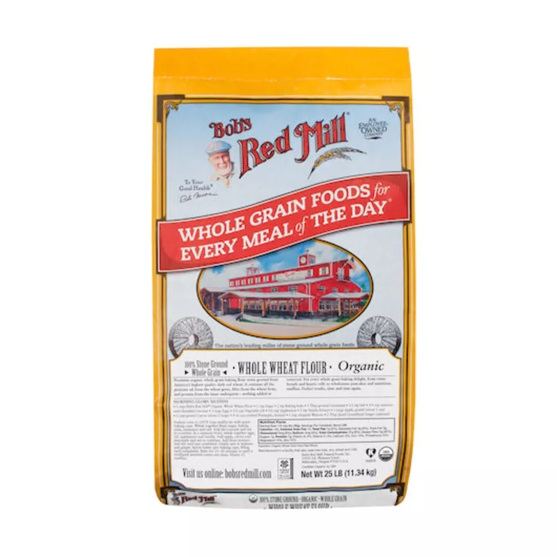 Bob’s Red Mill Organic Whole Wheat Flour-25 lb. Bag 1/Each