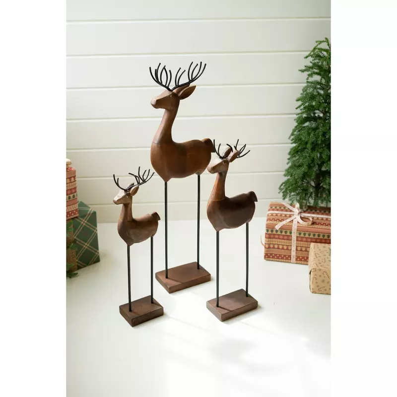 carved-wood-iron-reindeer-on-bases Carved Wood & Iron Reindeer on Bases