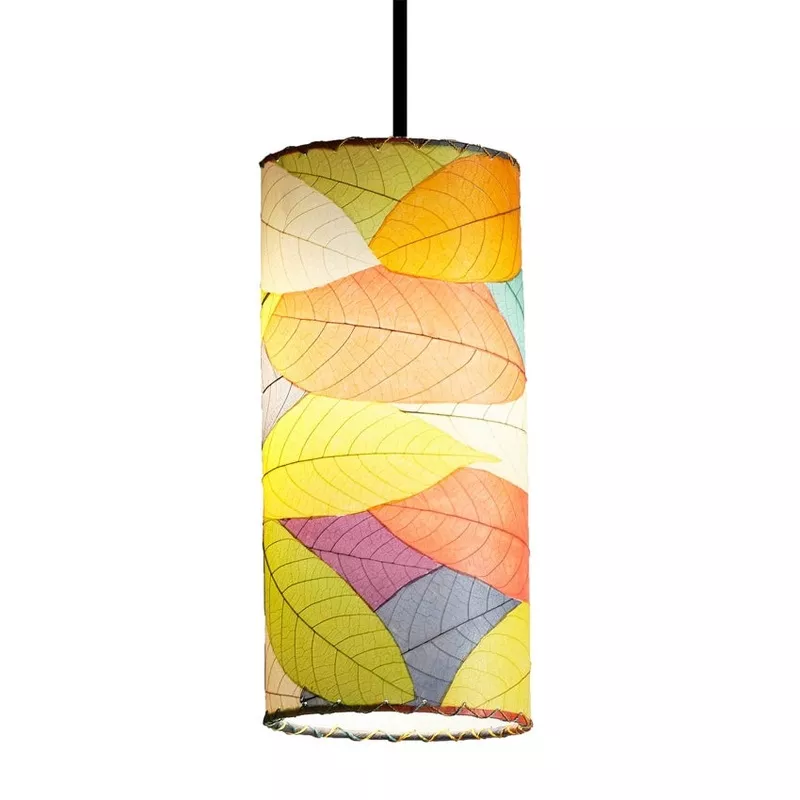Cylinder Pendant Leaf Lamp – Multi -est. ship 7/2026