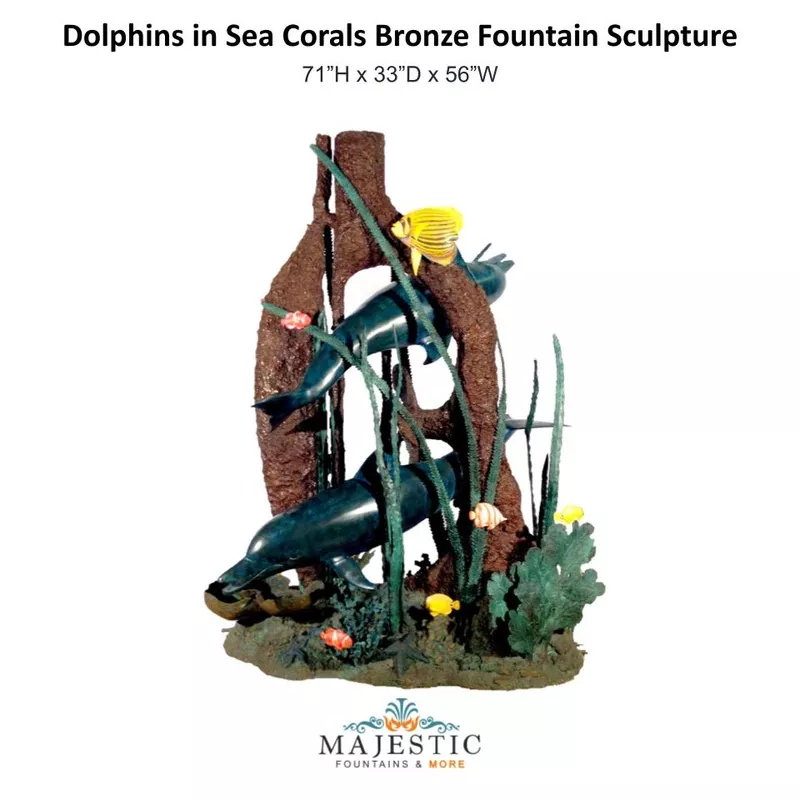 dolphins-in-sea-corals-bronze-fountain-sculpture Dolphins in Sea Corals Bronze Fountain Sculpture