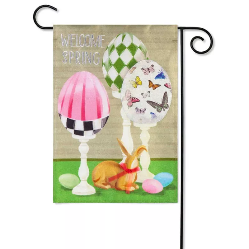 elegant-easter-eggs-garden-burlap-flag Elegant Easter Eggs Garden Burlap Flag