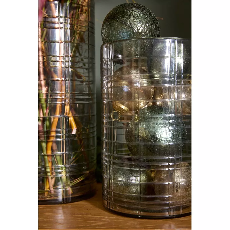 Etched Plaid Votive By Accent Decor Clear