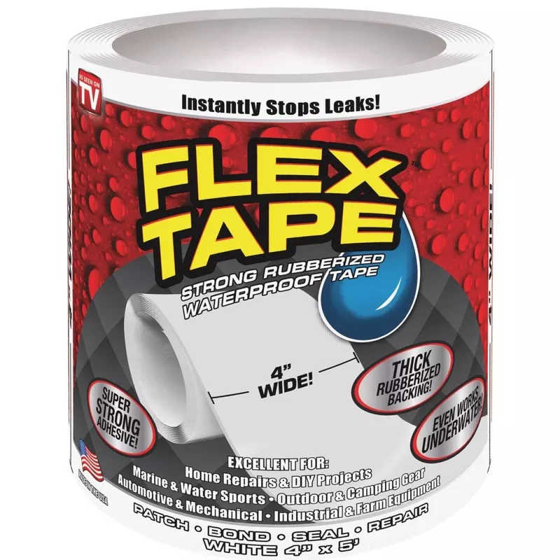 flex-tape-4-in-x-5-ft-repair-tape-white Flex Tape 4 In. x 5 Ft. Repair Tape, White