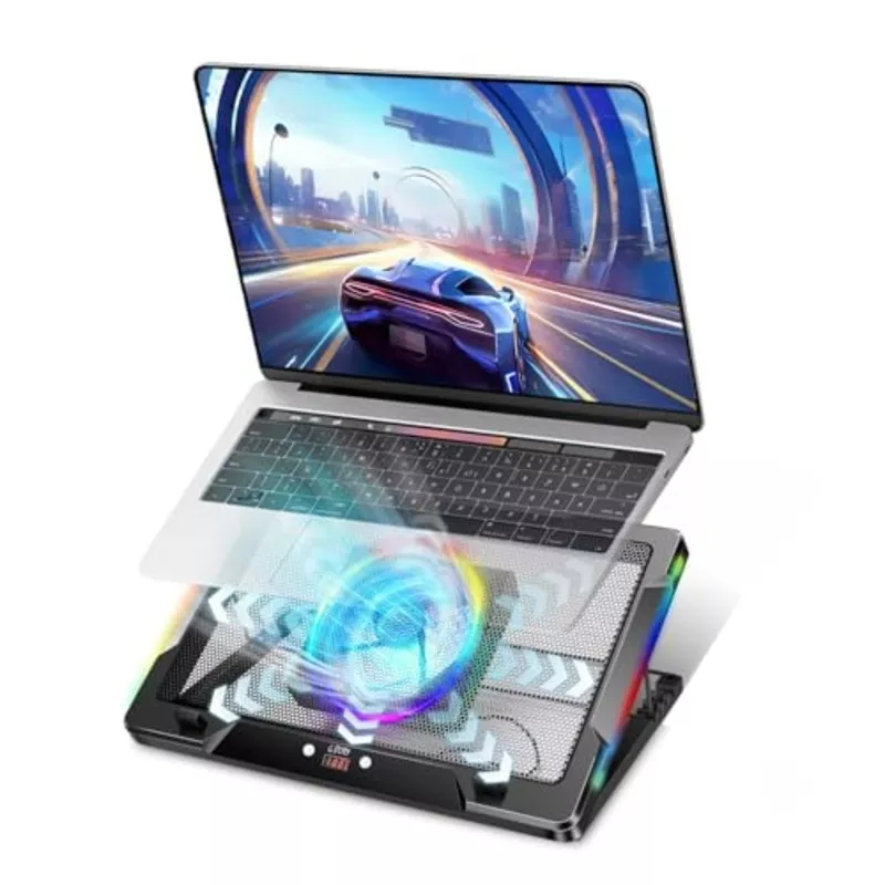 gaming-laptop-cooling-pad-with-movable-fan-automatic-speed-adjustable-by-tempera Gaming Laptop Cooling Pad with Movable Fan and Automatic Speed Adjustable by Temperature,Music Sync RGB Light