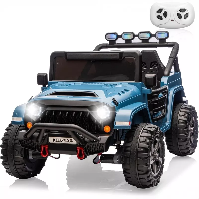 garvee-24v-electric-ride-on-truck-big-kids2-seaterparental-remote-control3-speed Garvee 24V Electric Ride On Truck for Big Kids2 SeaterParental Remote Control3 Speeds4-Wheel SuspensionLED LightsWireless Audio/MP3 PlayerStandard Test Method/CPSIA CertifiedNavy Blue Lake Blue