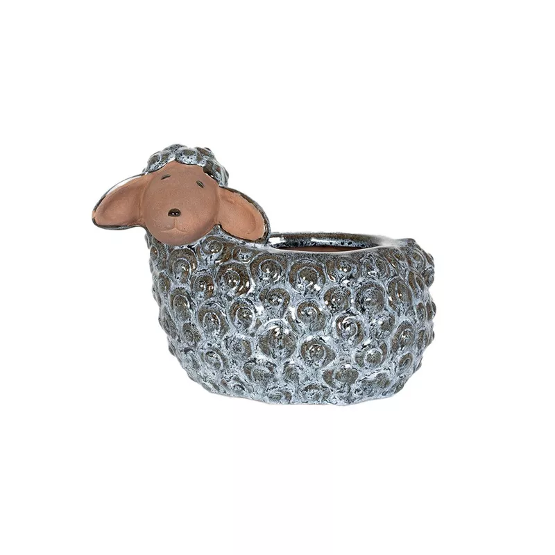 glazed-lamb-planter Glazed Lamb Planter
