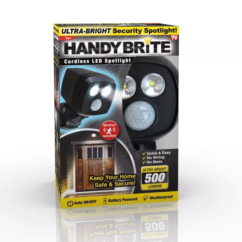 handy-brite-motion-sensing-battery-powered-led-black-spotlight Handy Brite Motion-Sensing Battery Powered LED Black Spotlight