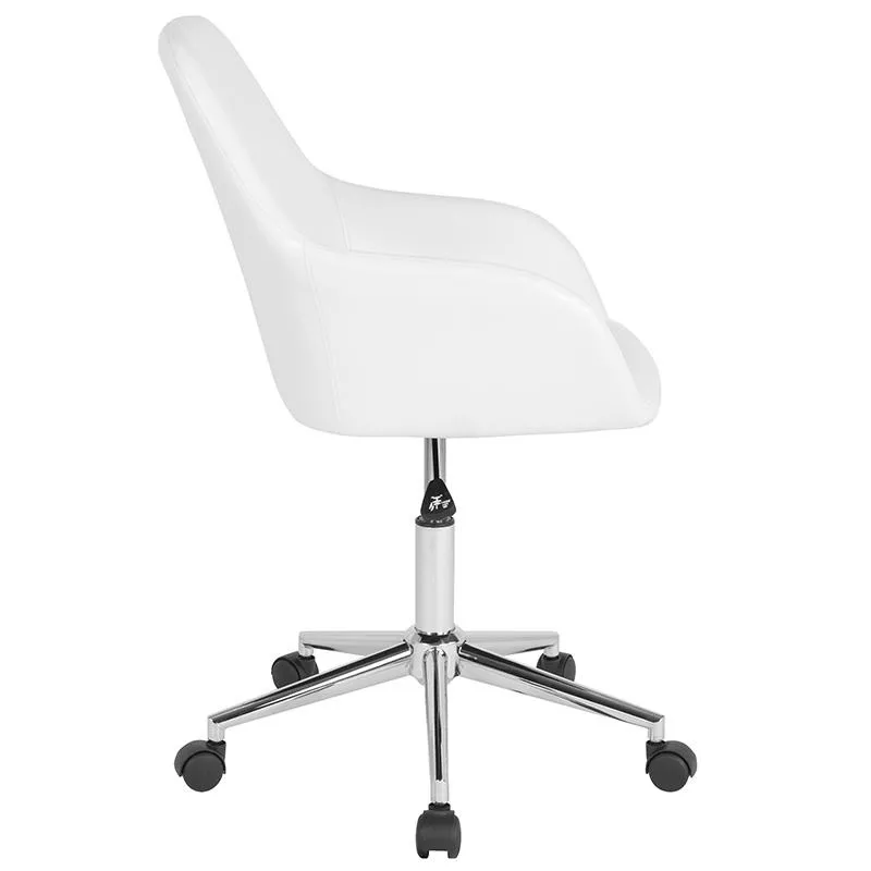home-office-mid-back-chair-in-white-leathersoft Home and Office Mid-Back Chair in White LeatherSoft