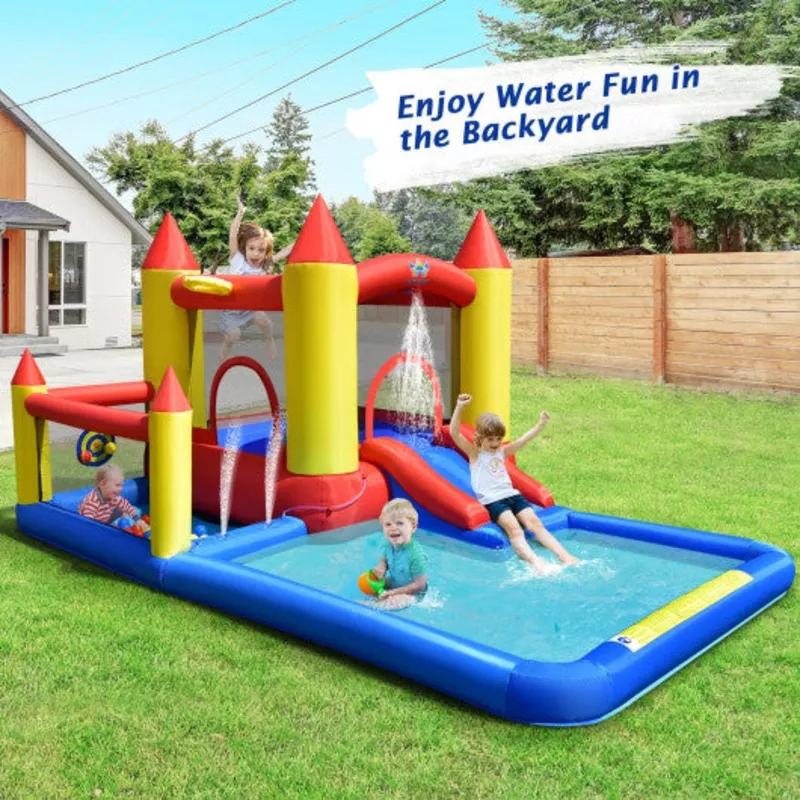 inflatable-water-slide-with-slide-jumping-area Inflatable Water Slide with Slide and Jumping Area