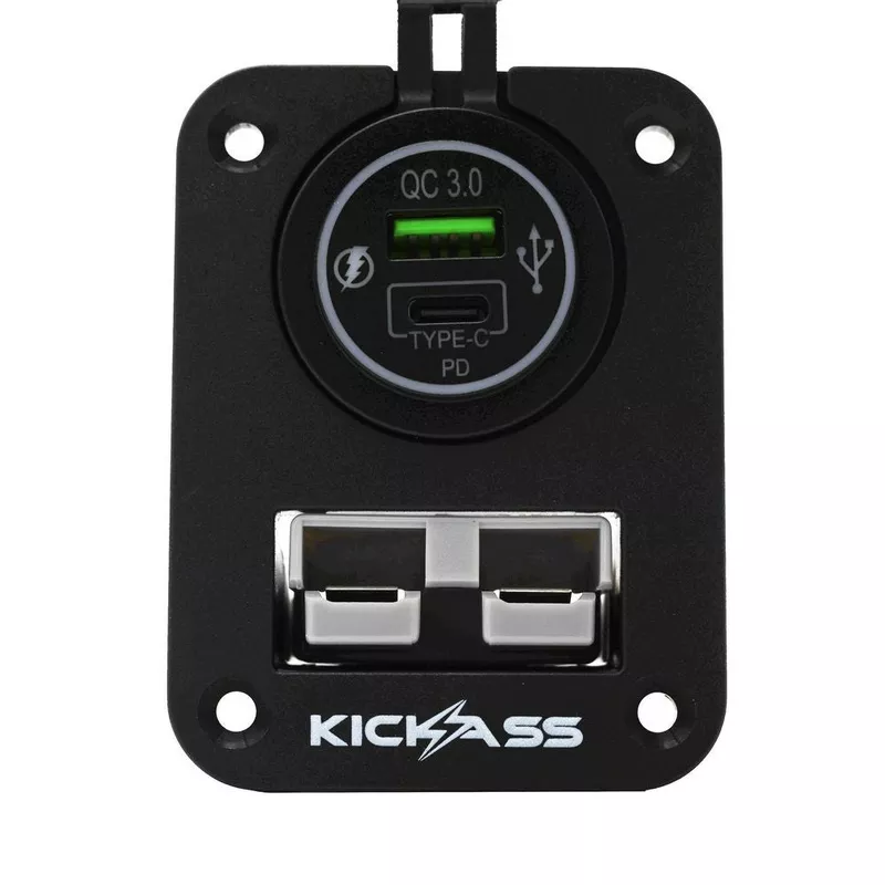 kickass-double-flush-mount-housing-50a-anderson-style-plug-usb-c KickAss Double Flush Mount Housing – 50A Anderson Style Plug (USB A+C)