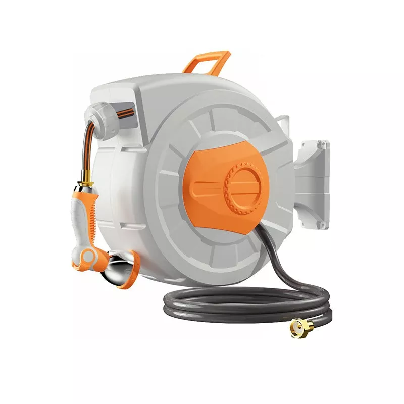 KingTool Retractable Garden Hose Reel – 100ft 1/2″ Hose, 145 PSI
