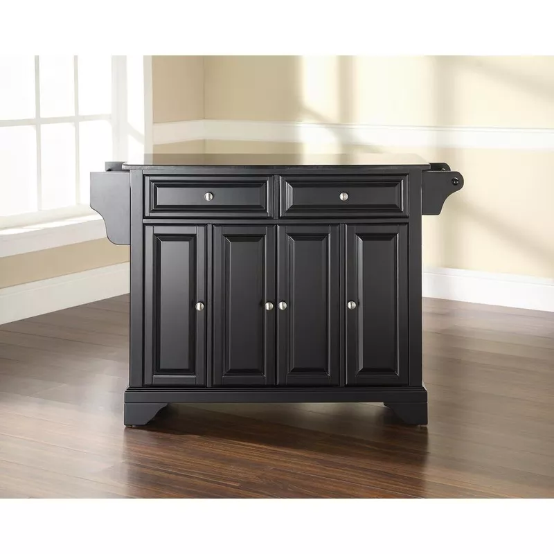 lafayette-granite-top-full-size-kitchen-island-cart-black-black Lafayette Granite Top Full Size Kitchen Island/Cart Black/Black