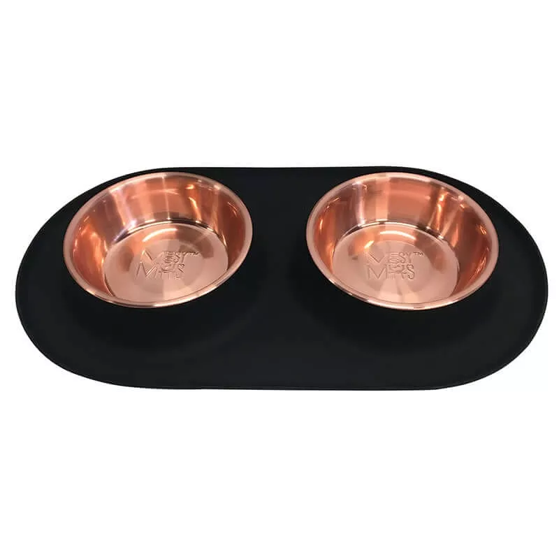 messy-mutts-double-silicone-dog-feeder-with-copper-colored-bowls-3-cups-per-bowl Messy Mutts Double Silicone Dog Feeder with Copper Colored Bowls, 3 Cups Per Bowl