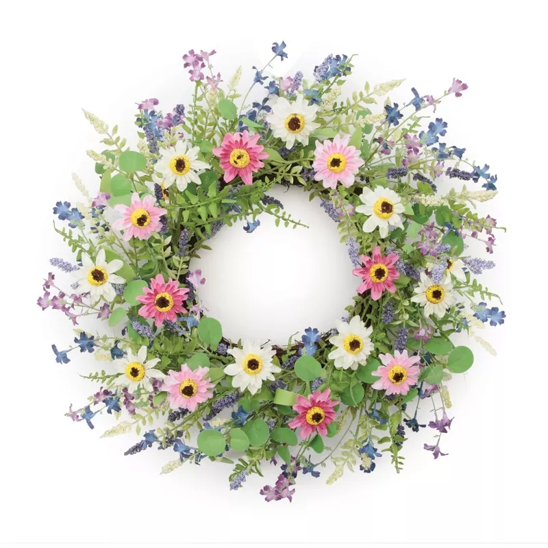 mixed-wildflower-floral-wreath-24-d Mixed Wildflower Floral Wreath 24″D