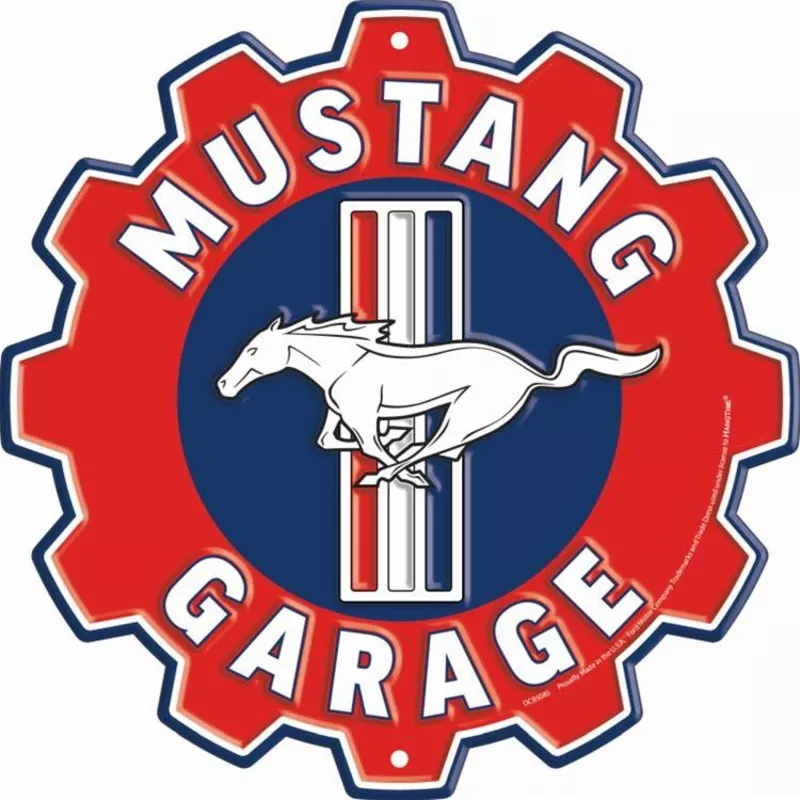 mustang-garage-aluminum-sign Mustang Garage Aluminum Sign