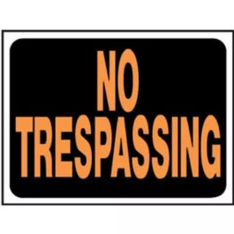 no-trespassing-sign-hy-glo-orange-black-plastic-9-x-12-in “No Trespassing” Sign, Hy-Glo Orange/ Black Plastic, 9 x 12-In.