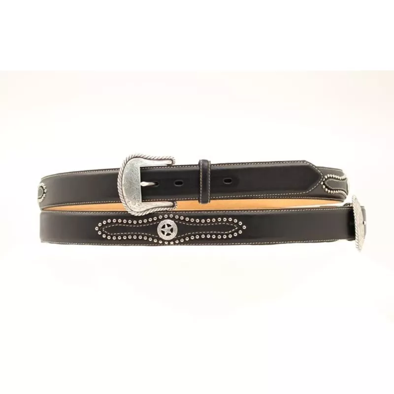 nocona-mens-top-hand-studded-tab-with-star-belt-black Nocona Mens Top Hand Studded Tab with Star Belt Black