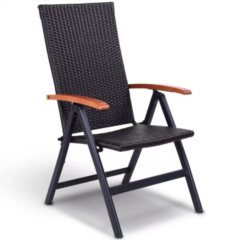 patio-adjustable-aluminum-folding-back-rattan-recliner-chair Patio Adjustable Aluminum Folding Back Rattan Recliner Chair