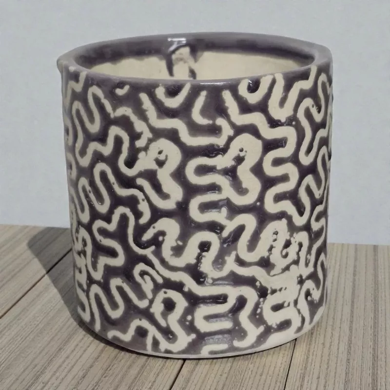 purple-white-designer-ceramic-pot Purple And White Designer Ceramic Pot