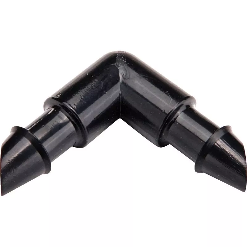 raindrip-314010b-elbow-1-4-in-connection-barb-polypropylene-black Raindrip 314010B Elbow, 1/4 in Connection, Barb, Polypropylene, Black