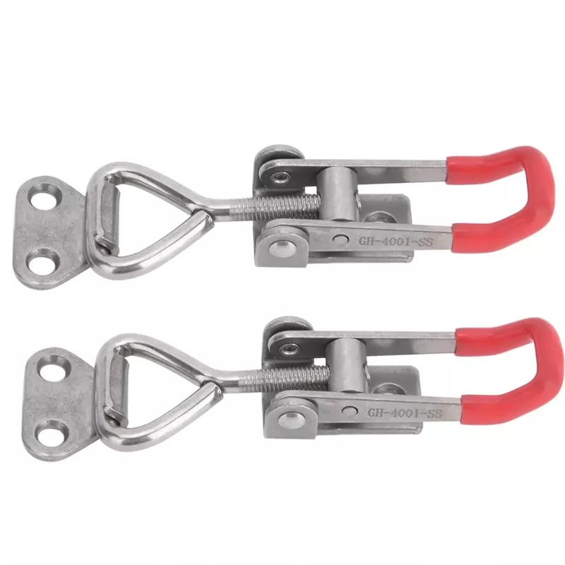rock-solid-heavy-duty-toggle-clamp-clip-adjustable-latch-quick-fixturing-150kg-c Rock Solid Heavy Duty Toggle Clamp Clip Adjustable Latch For Quick Fixturing 150kg Clamp Power 304 Stainless Steel GH-4001-SS With 16x18mm Hole Spacing And 2mm Plate Thickness Hand Tool