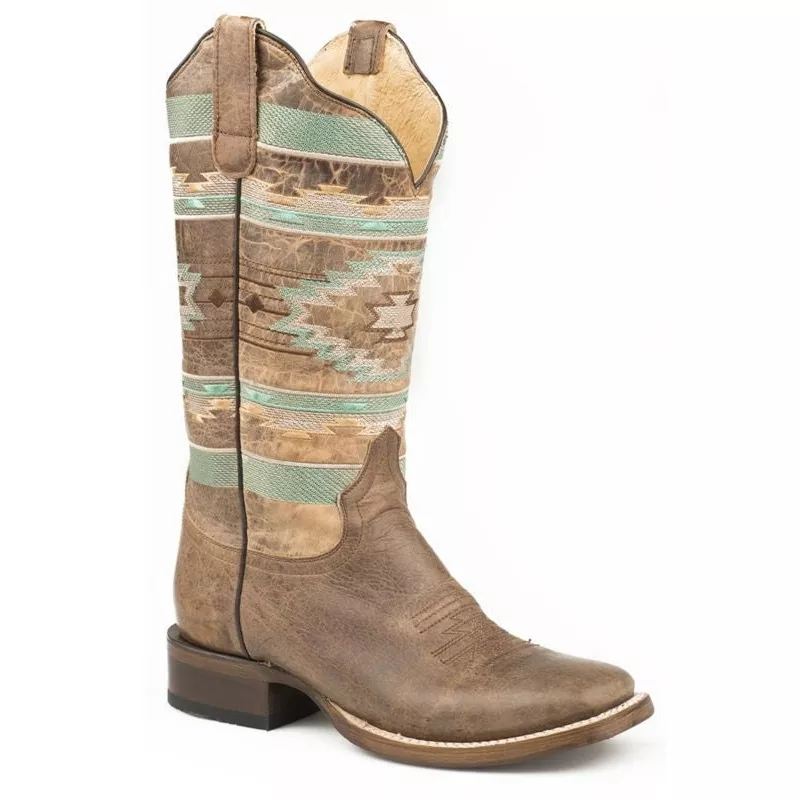 Roper Ladies Flex Mesa Sq Toe Boots 5.5 B Brown Brown