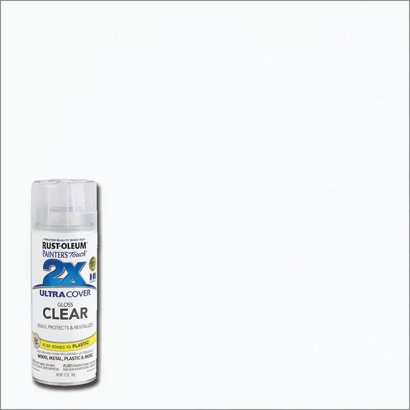 Rust-Oleum Painter’s Touch 2X Ultra Cover Clear 12 Oz. Gloss Finish Spray Paint, Clear