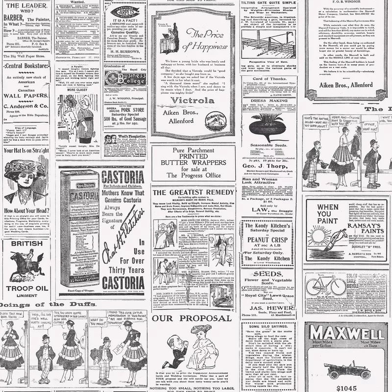 sample-newspaper-black-white-wallpaper-from-just-kitchens-collection Sample Newspaper Black/White Wallpaper from the Just Kitchens Collection