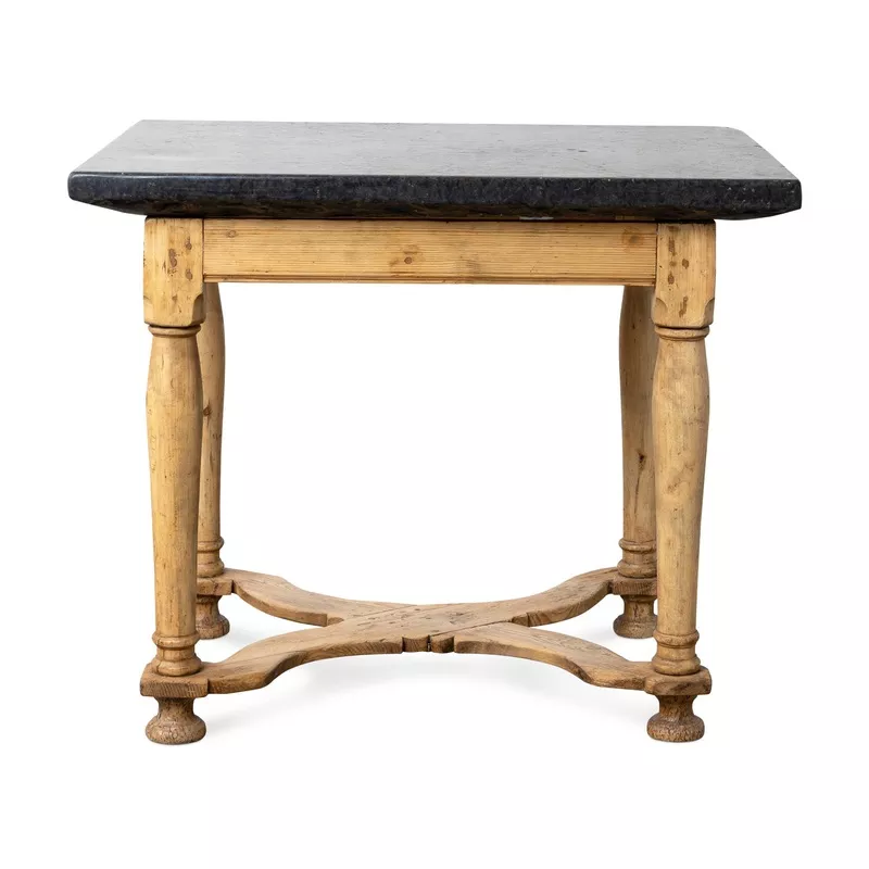 swedish-baroque-table-with-black-stone-top-c-1740 Swedish Baroque Table with Black Stone Top, c. 1740