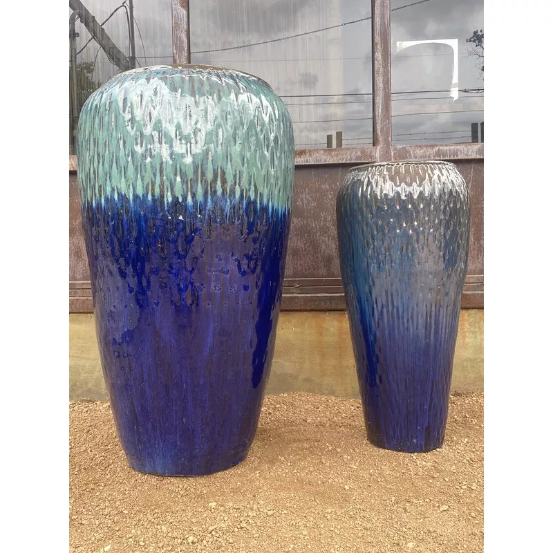 talavera-waffle-planter-aquamarine-blue Talavera Waffle Planter Aquamarine Blue