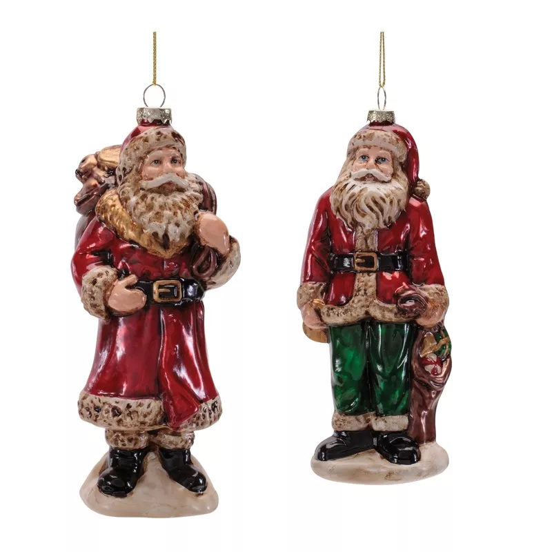 traditional-santa-glass-ornament-set-6 Traditional Santa Glass Ornament (Set of 6)