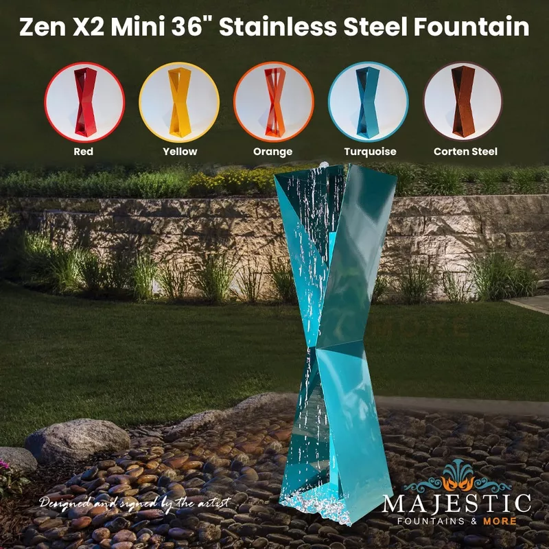 zen-x2-mini-36-stainless-steel-fountain Zen X2 Mini 36″ Stainless Steel Fountain