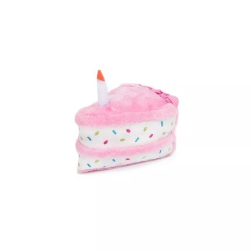 zippypaws-nomnomz-plush-pink-birthday-cake-dog-toy ZippyPaws NomNomz Plush Pink Birthday Cake Dog Toy